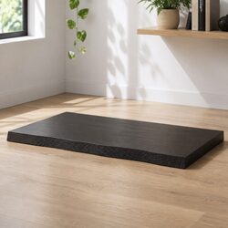 Table Top Dark Brown Solid Oak Wood Live Edge DIY Replacement 80x40 cm