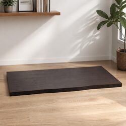 Solid Oak Wood Table Top Dark Brown Live Edge Replacement Board 80x60x2 cm