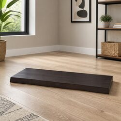 Wooden Table Top Dark Brown Live Edge Solid Oak 100x40cm Replacement Board