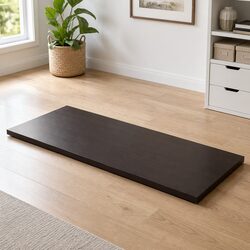 Wooden Table Top Dark Brown 100x50cm Solid Oak Live Edge DIY Replacement Board
