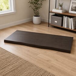 Solid Oak Wood Table Top Live Edge Dark Brown 100x50cm Replacement Treated Board