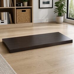 Wooden Table Top Dark Brown 100x50cm Solid Oak Live Edge Handcrafted Replacement