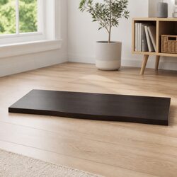 Solid Oak Wood Table Top Live Edge Dark Brown 100x60x2 cm Treated Handcrafted
