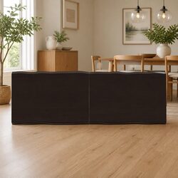 Solid Oak Wood Table Top Dark Brown Live Edge 120x40cm Foldable Replacement