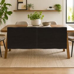 Solid Oak Wood Table Top Dark Brown Live Edge 120x50cm Replacement Treated Board