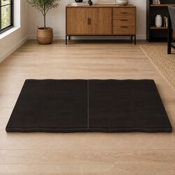 Solid Oak Wood Table Top Dark Brown Live Edge 120x50cm Replacement Treated Board