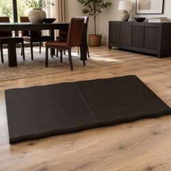 Wooden Table Top Dark Brown 120x60cm Solid Oak Live Edge Treated Folding