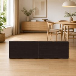 Solid Wood Table Top Dark Brown Live Edge 140x40cm Folding Replacement Board