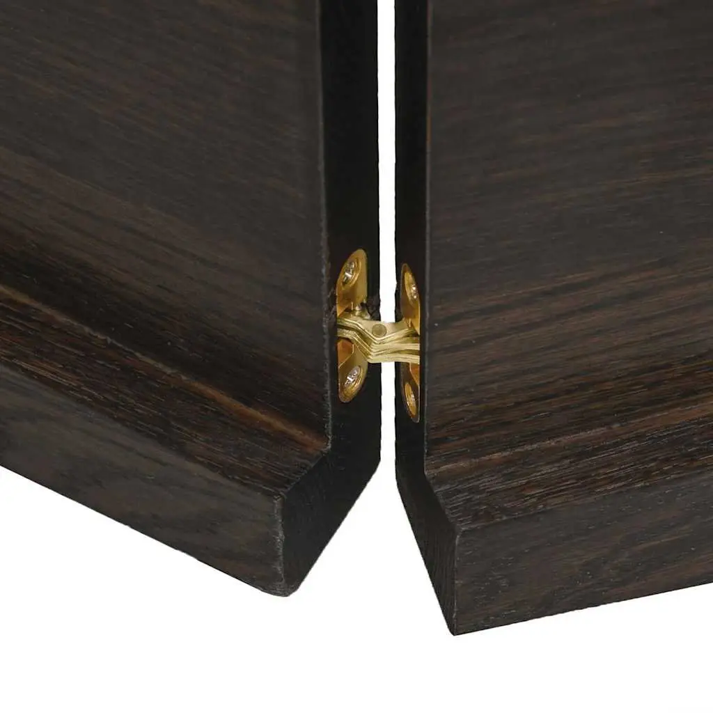 Wooden Table Top Solid Oak Wood Live Edge Foldable 140x60cm Dark Brown