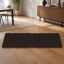 Wooden Table Top Dark Brown Treated Solid Oak Live Edge Folding Replacement