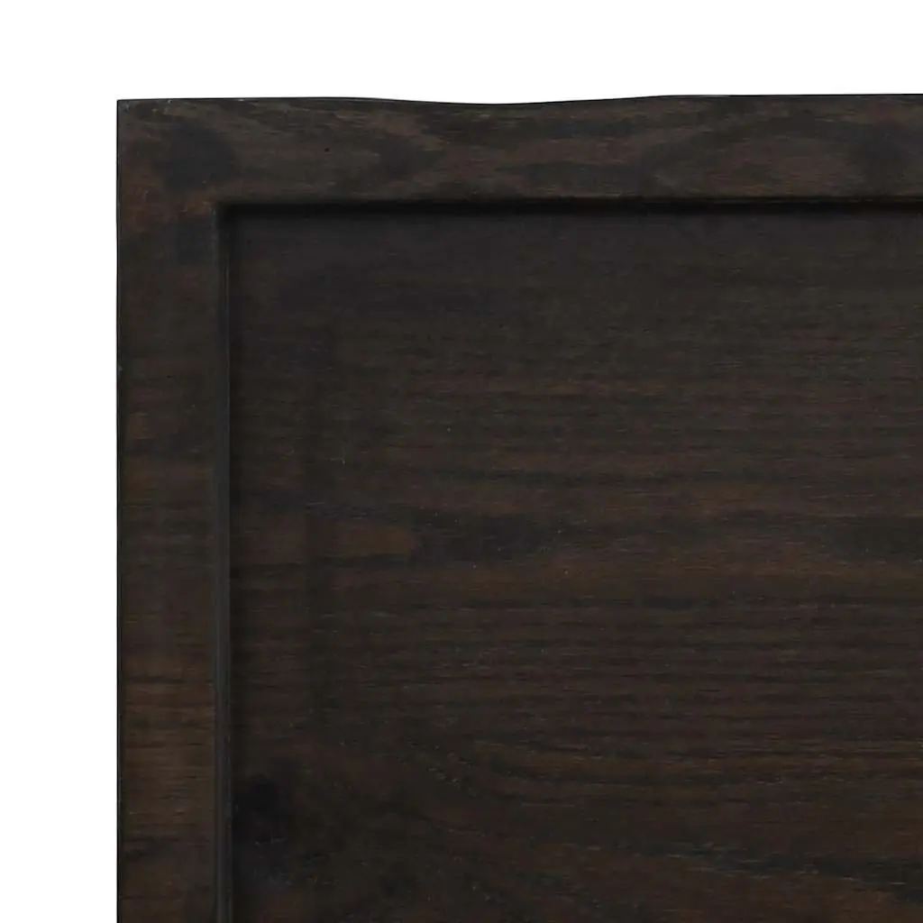 Dark Brown Wooden Table Top Live Edge Solid Oak 160x60cm Folding Design