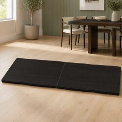 Wooden Table Top Dark Brown 180x60cm Treated Solid Oak Live Edge Foldable