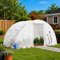 Greenhouse with Steel Frame White 8 m² 4x2x2 m Garden Plant House