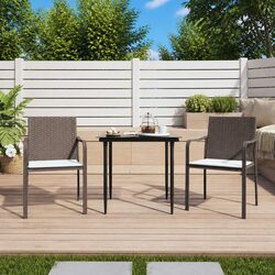 Outdoor Chairs with Cushions 2 pcs Garden Patio Seating Brown 56x59x84 cm