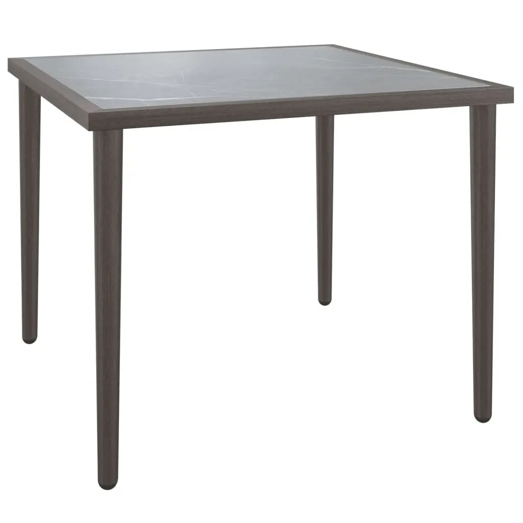 Outdoor Garden Table Grey Steel Frame Patio Furniture Modular Design 48x48x37cm