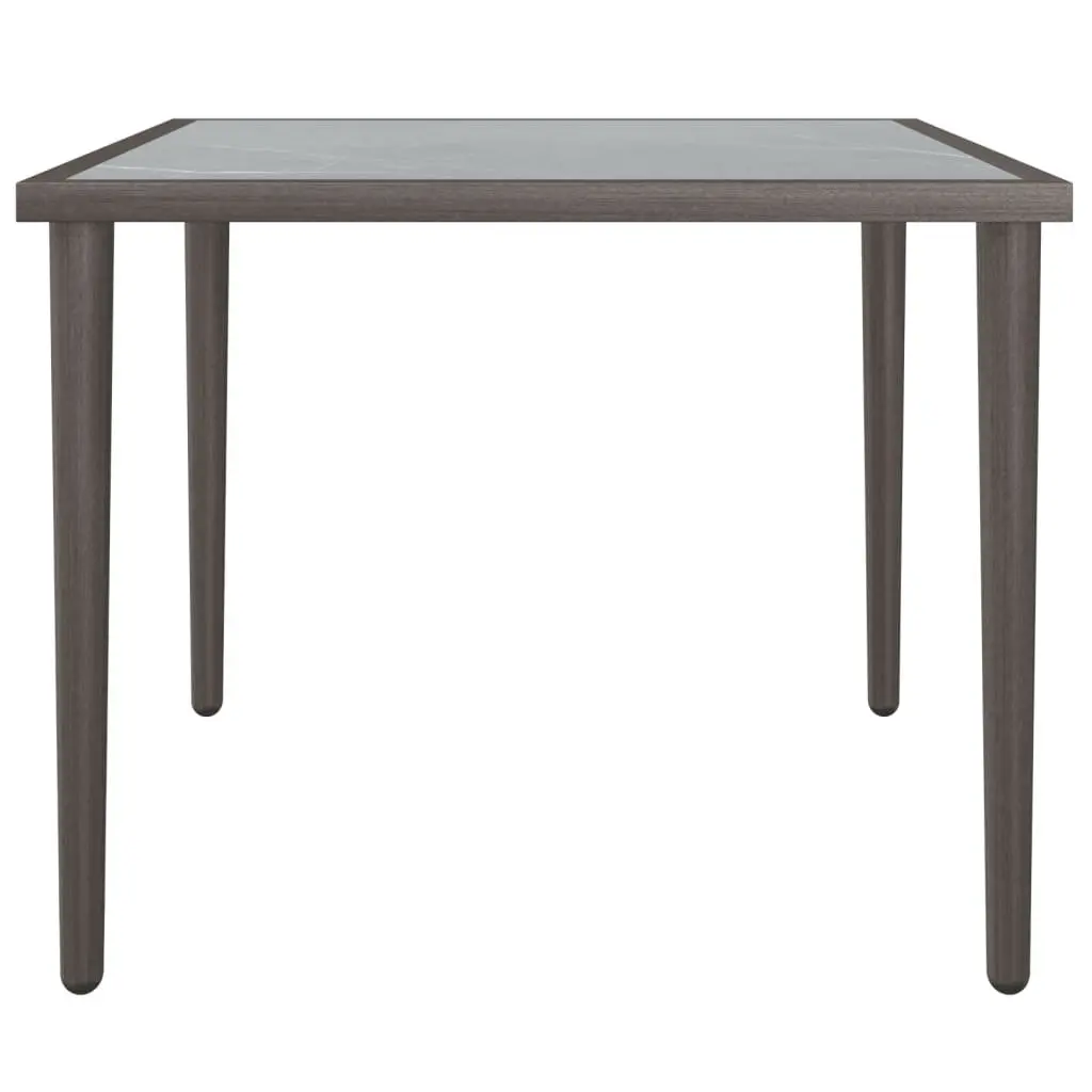 Outdoor Garden Table Grey Steel Frame Patio Furniture Modular Design 48x48x37cm