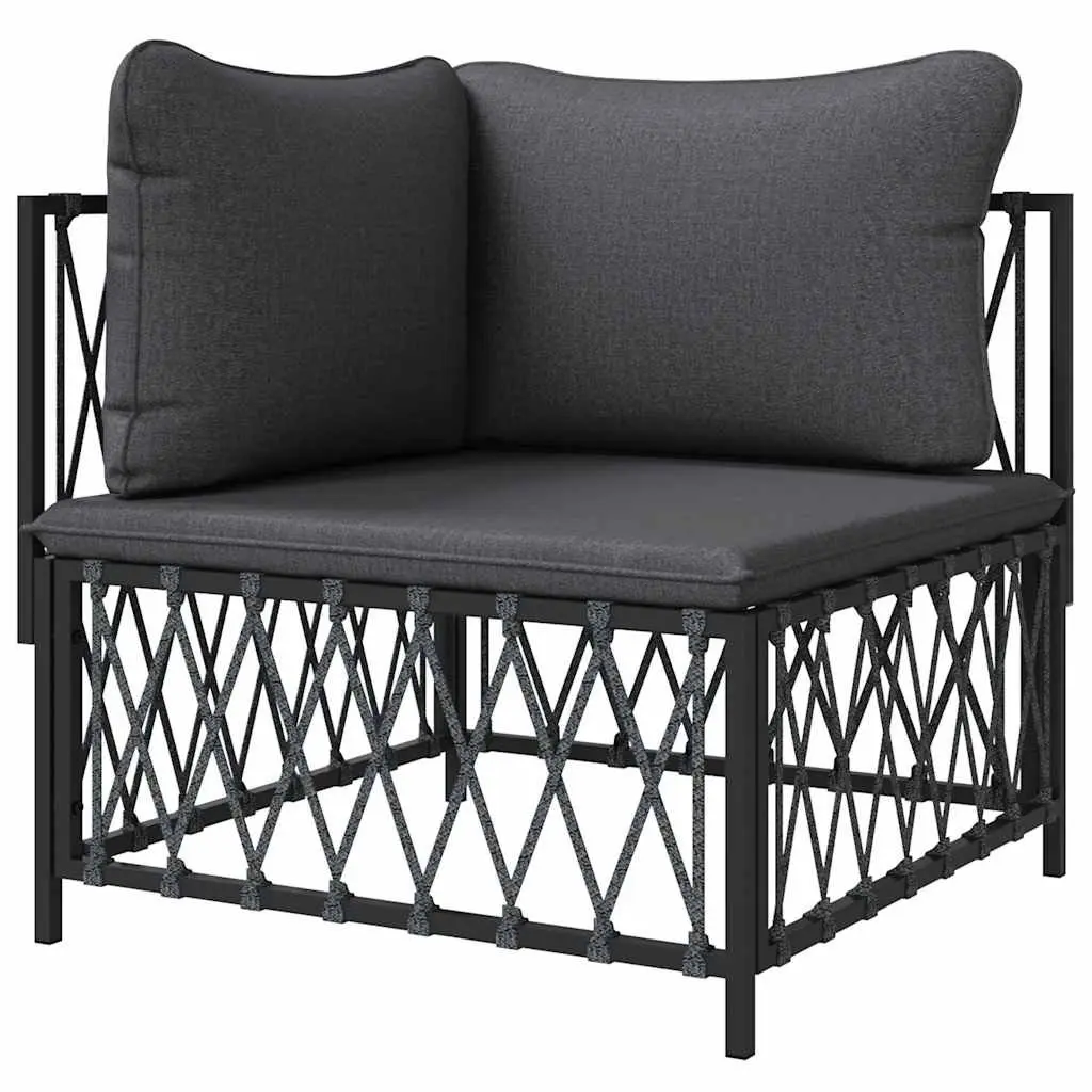 Outdoor Corner Sofa Garden Sectional Seating Anthracite Woven Fabric