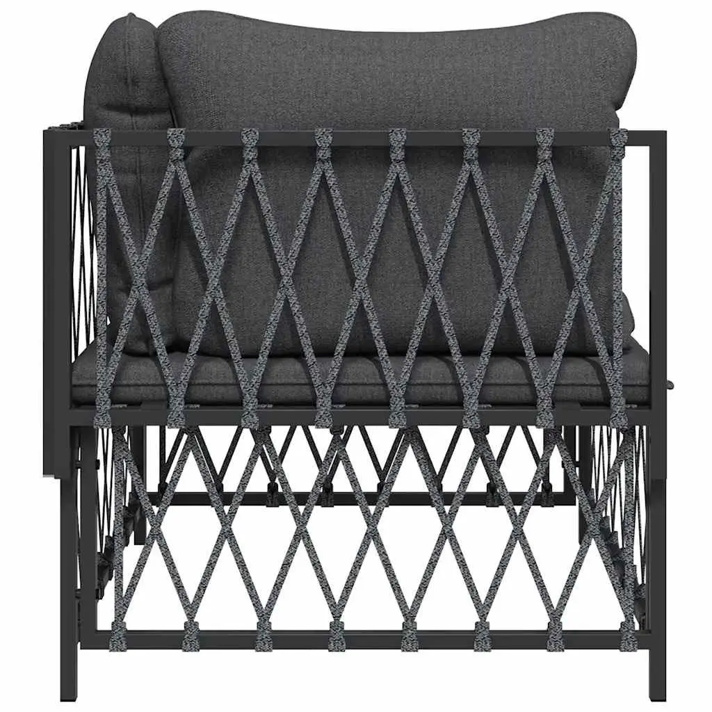 Outdoor Corner Sofa Garden Sectional Seating Anthracite Woven Fabric