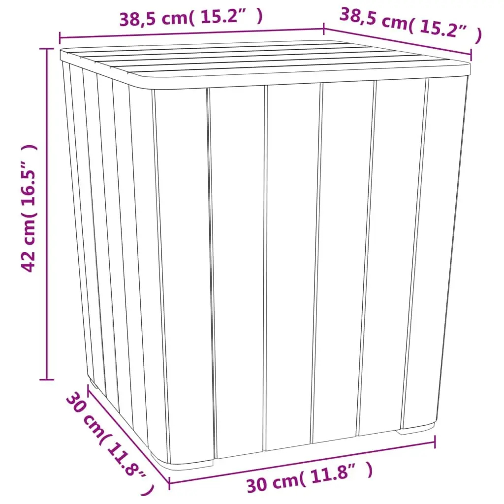 Garden Storage Table Removable Lid Brown Polypropylene