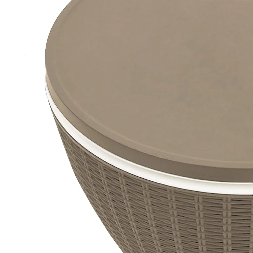3-in-1 Ice Cooler Table Outdoor Furniture Cocktail Coffee Brown Polypropylene