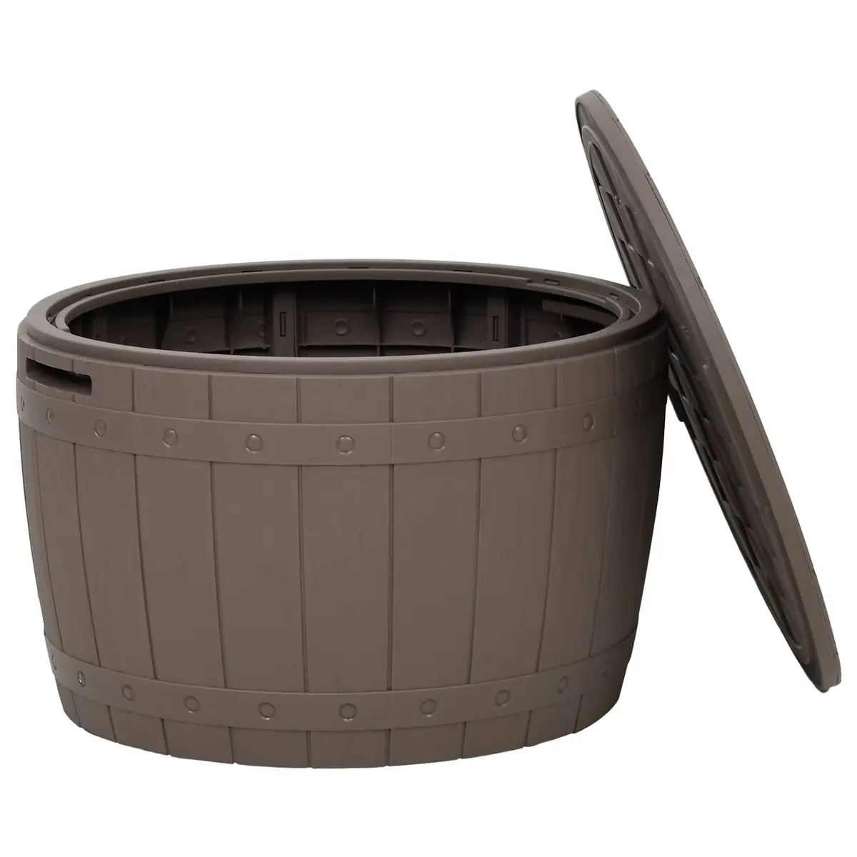 Garden Storage Box 3-in-1 Seating Table Brown Polypropylene