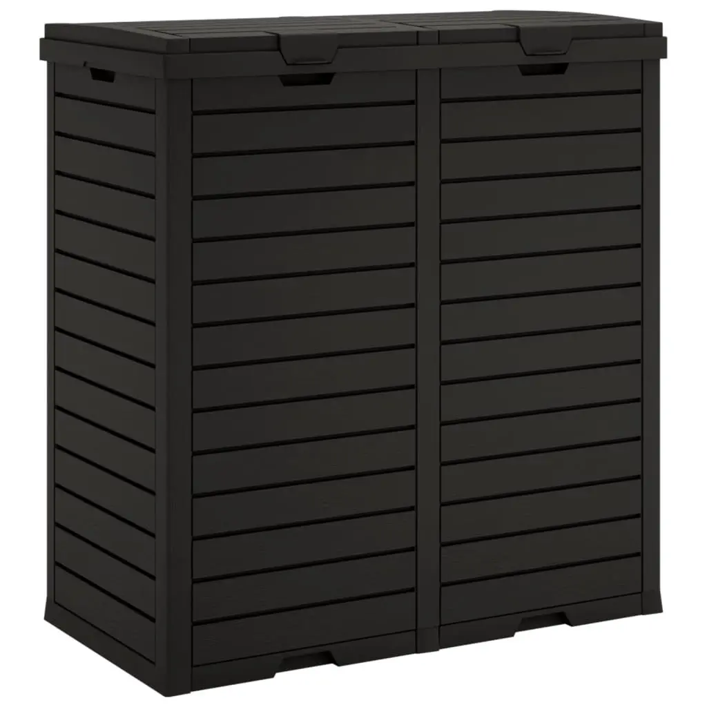 Outdoor Garbage Bin Black Double Lid Waste Containment Large Capacity 230L