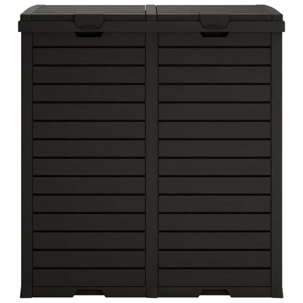 Outdoor Garbage Bin Black Double Lid Waste Containment Large Capacity 230L