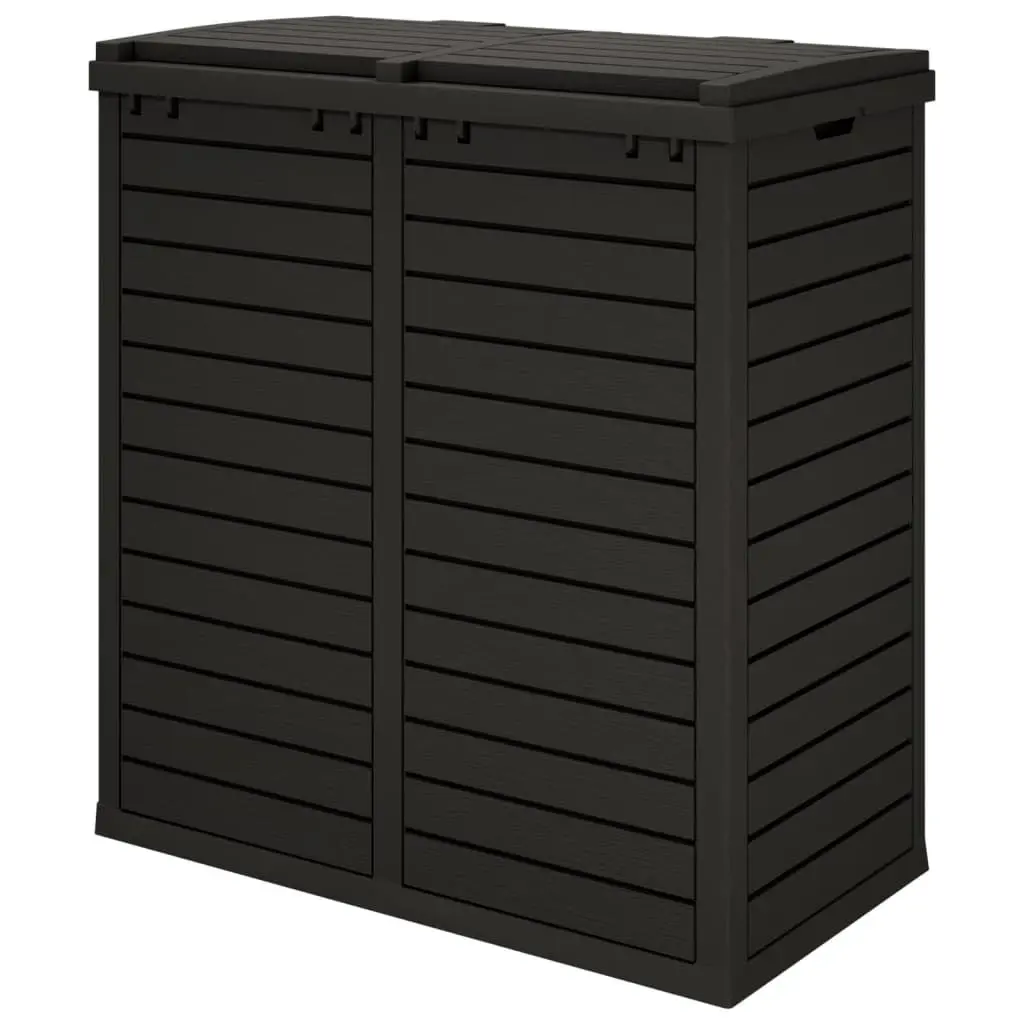 Outdoor Garbage Bin Black Double Lid Waste Containment Large Capacity 230L