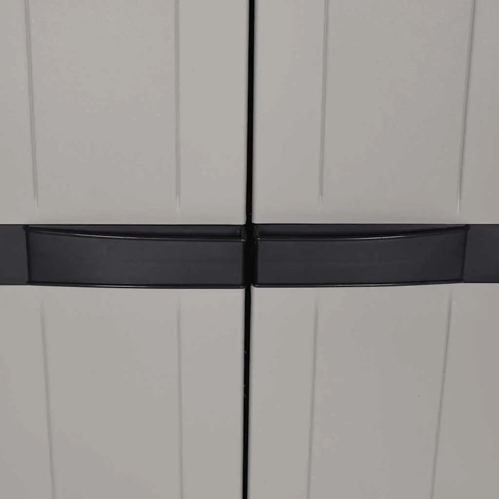 Outdoor Storage Cabinet Lockable Weather-Resistant Grey Black 65x37x165cm Garden Cupboard