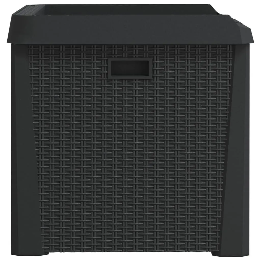 Outdoor Storage Box Weather Resistant 125L Anthracite Rattan Look