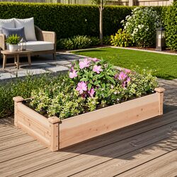 Solid Wood Garden Raised Bed 120x60x25 cm with Liner Brown Fir Planter Box