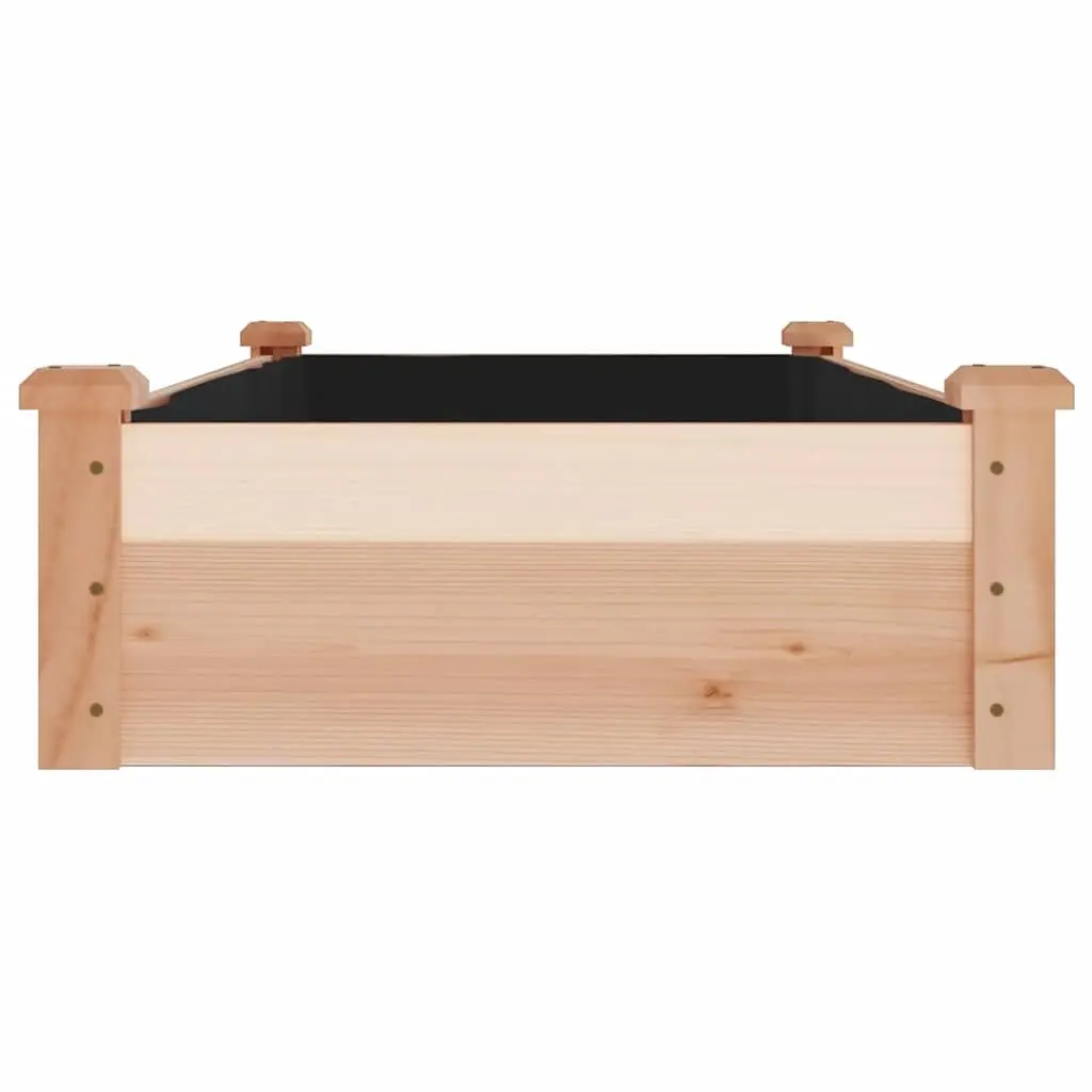 Solid Wood Garden Raised Bed 120x60x25 cm with Liner Brown Fir Planter Box