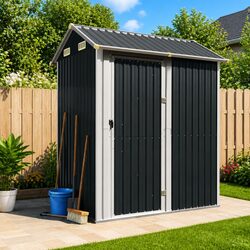 Garden Shed Anthracite 192x152.5x237 cm Galvanised Steel Outdoor Storage Tool