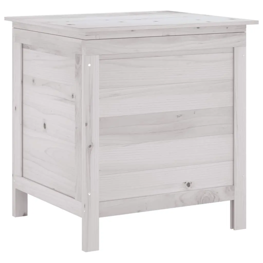 Garden Storage Box Solid Fir Wood White Outdoor Furniture 50 x 49 x 56.5 cm