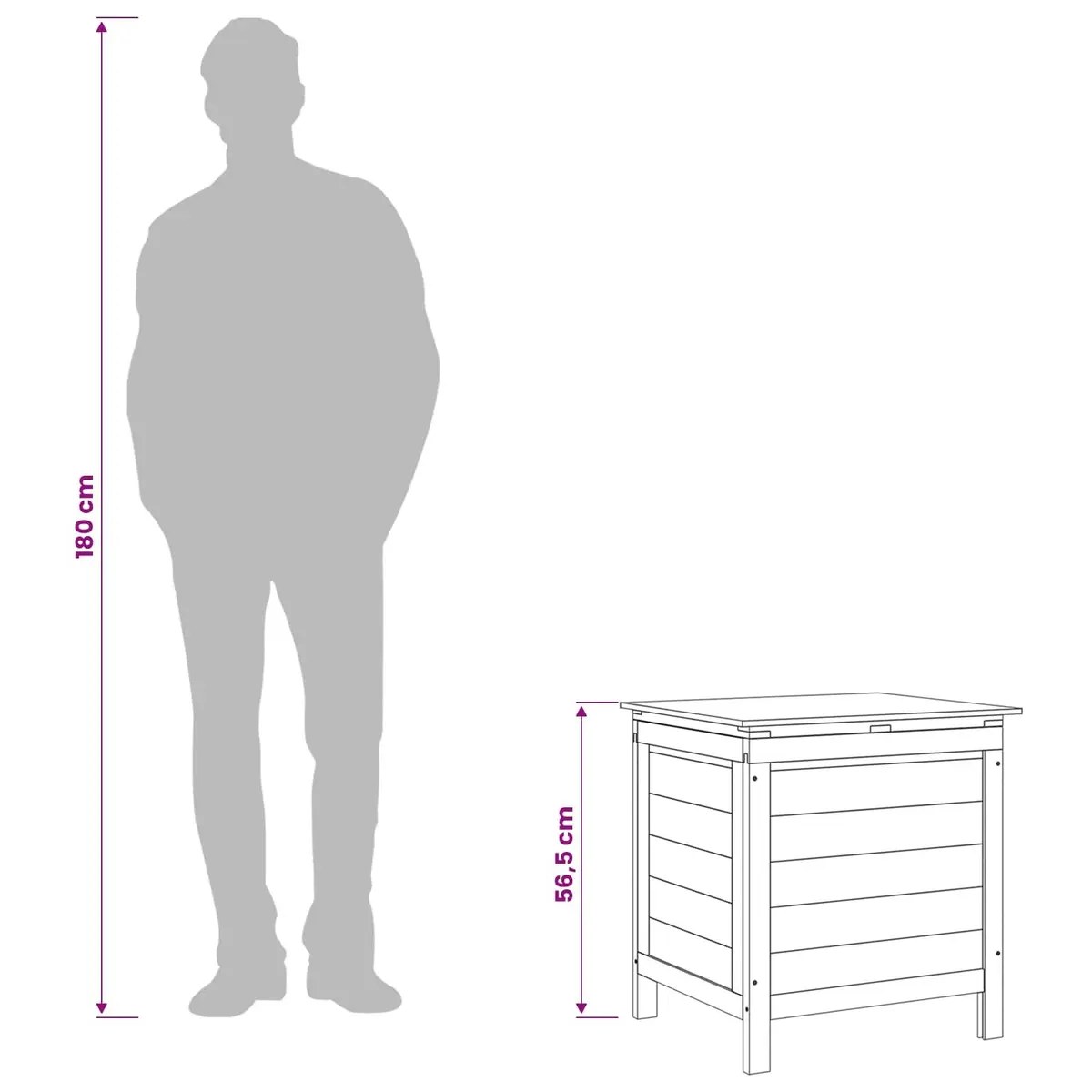 Garden Storage Box Solid Fir Wood White Outdoor Furniture 50 x 49 x 56.5 cm
