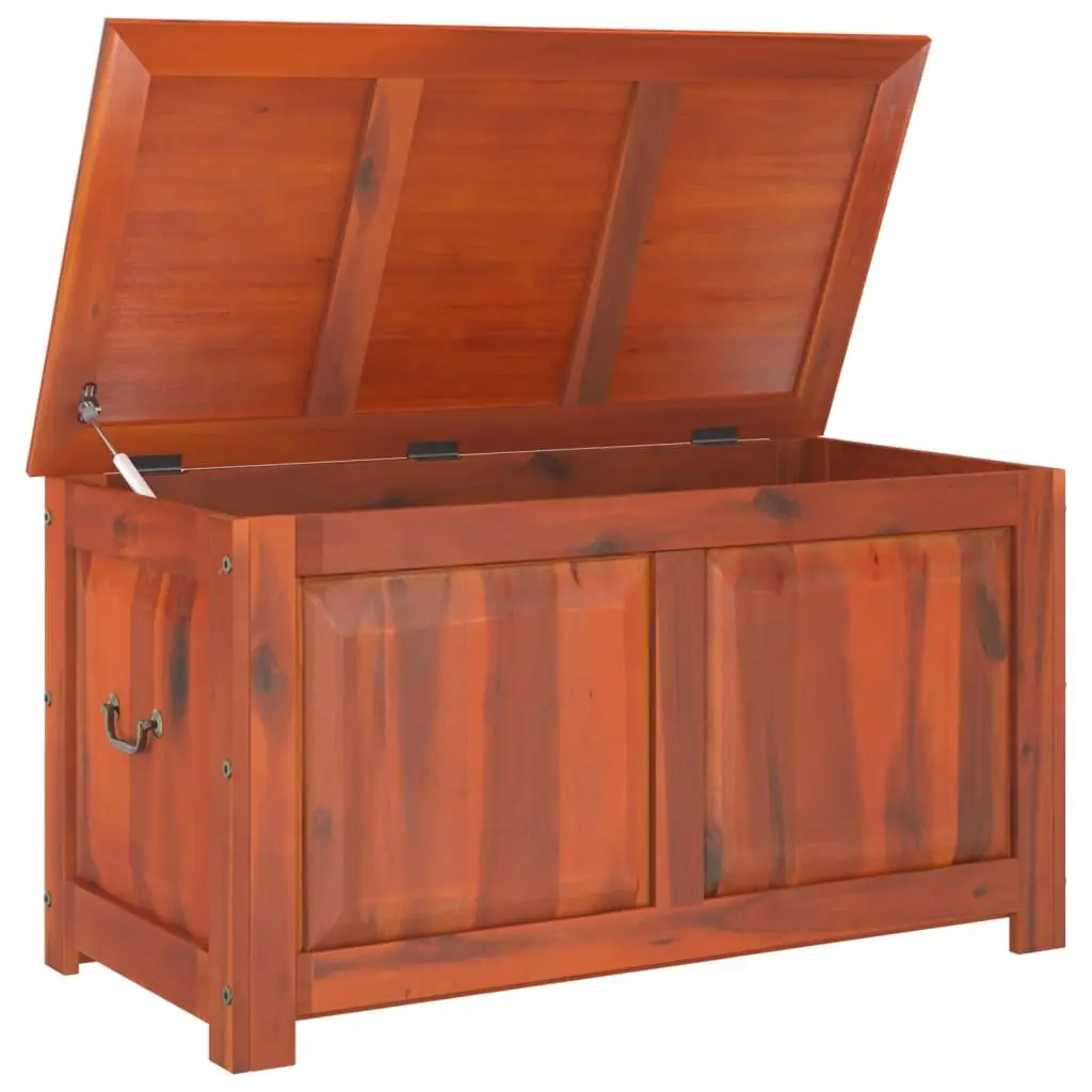Storage Chest Solid Acacia Wood Brown Lid Organiser