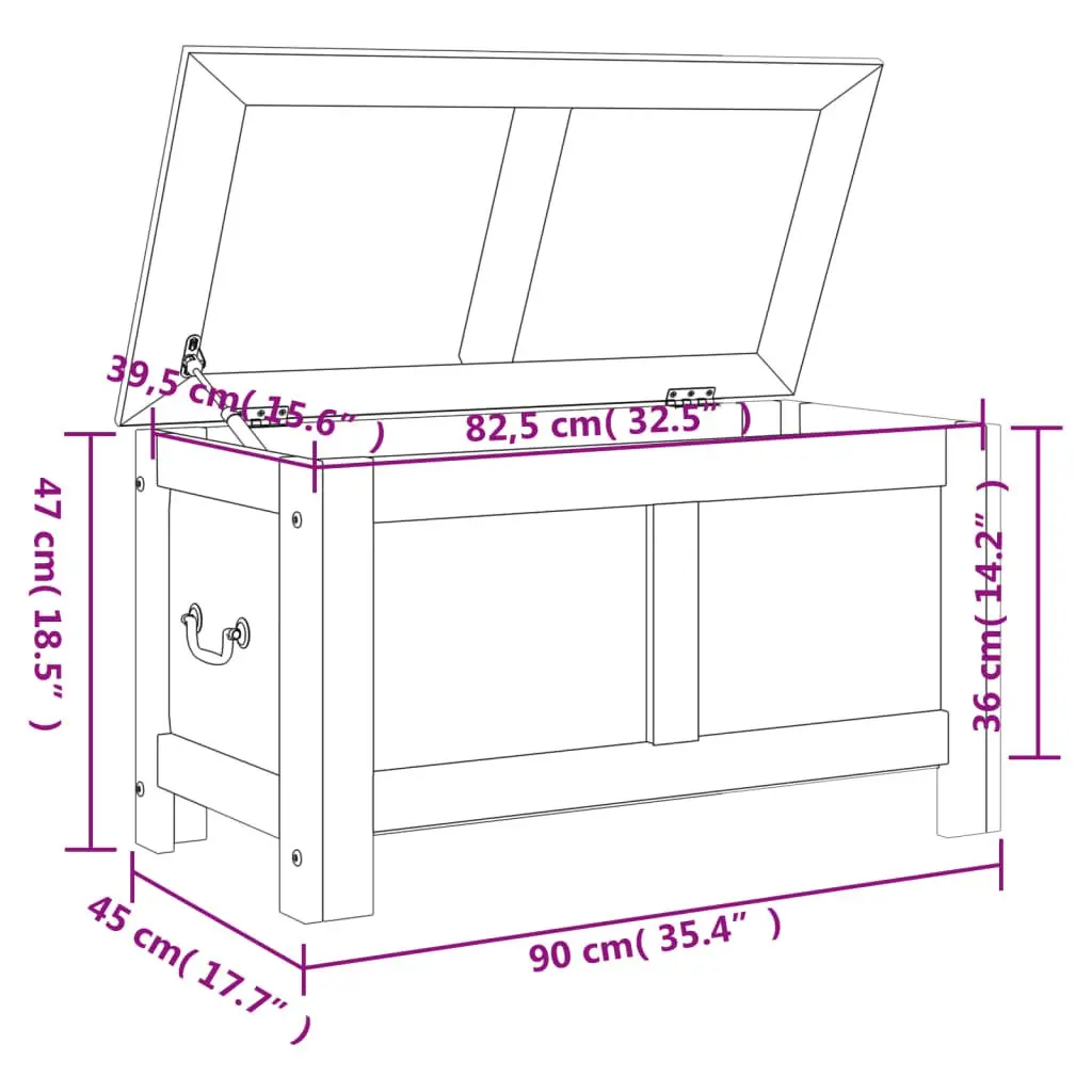Storage Chest with Lid Gas Lift Mechanism White Solid Acacia Wood Living Room Bedroom Organization