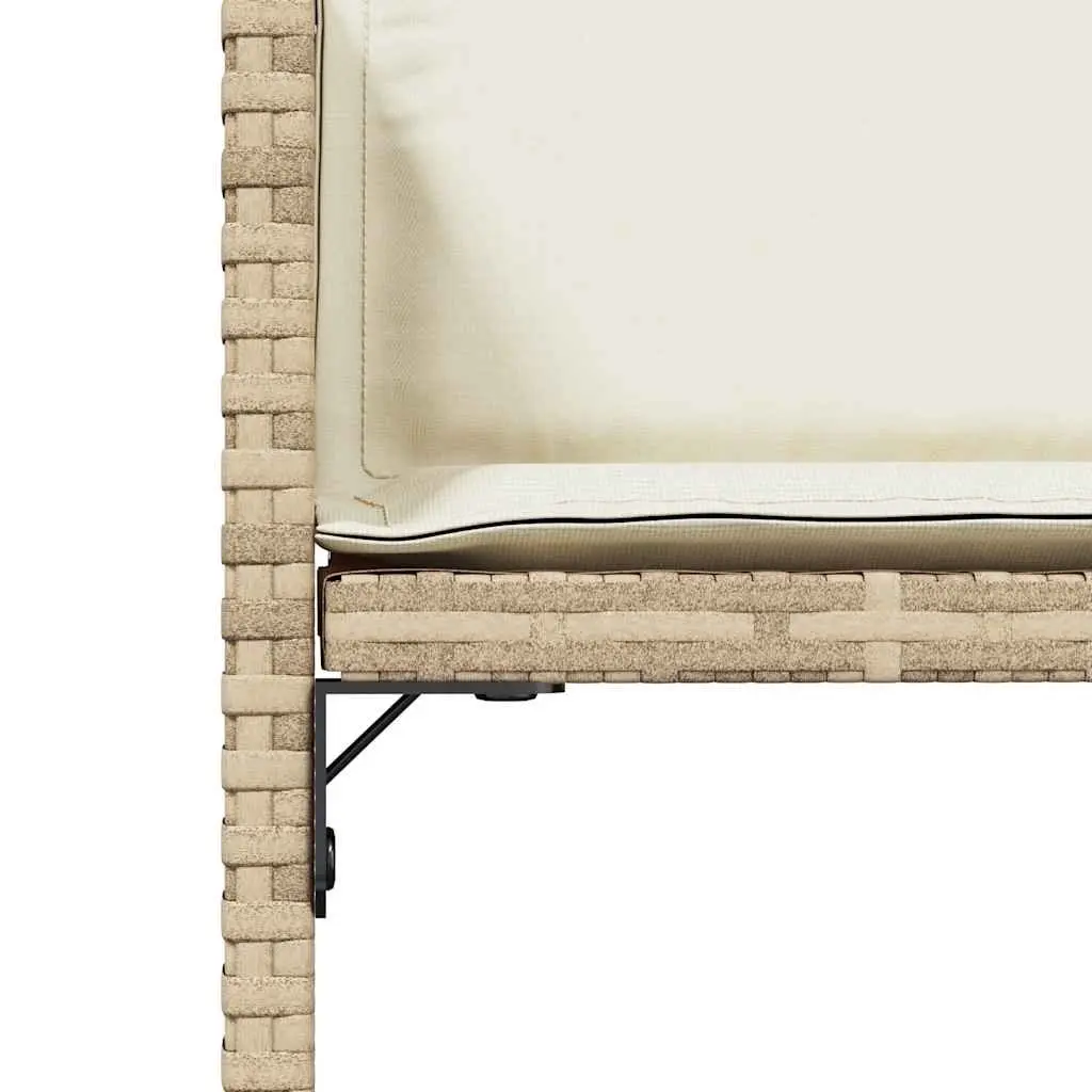 Outdoor Garden Chairs Set 4 Pcs Cushions Beige Poly Rattan