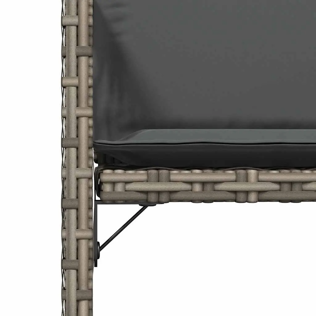 Outdoor Chairs Garden Seating Set 4 pcs Grey Poly Rattan with Cushions