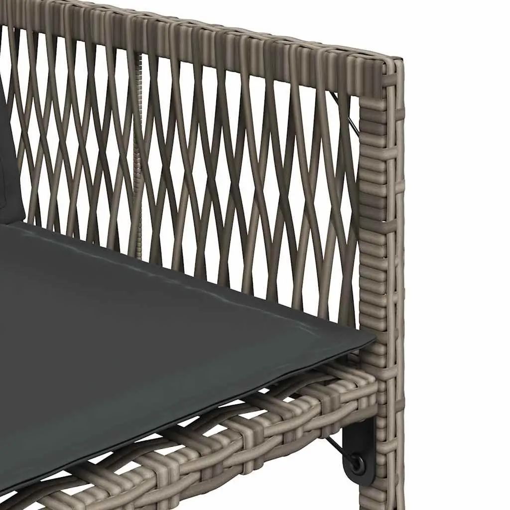 Outdoor Chairs Garden Seating Set 4 pcs Grey Poly Rattan with Cushions