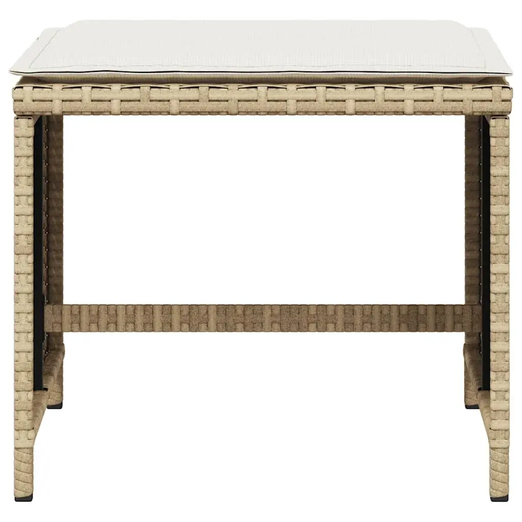 Garden Stools with Cushions 41x41x36 cm Beige 4 Piece Outdoor Foot Rests