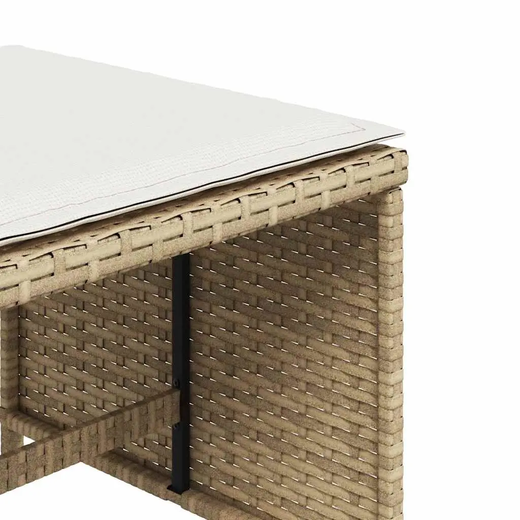 Garden Stools with Cushions 41x41x36 cm Beige 4 Piece Outdoor Foot Rests