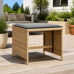 Garden Stools with Cushions 4 pcs Outdoor Patio Seating Set Beige 41x41x36 cm