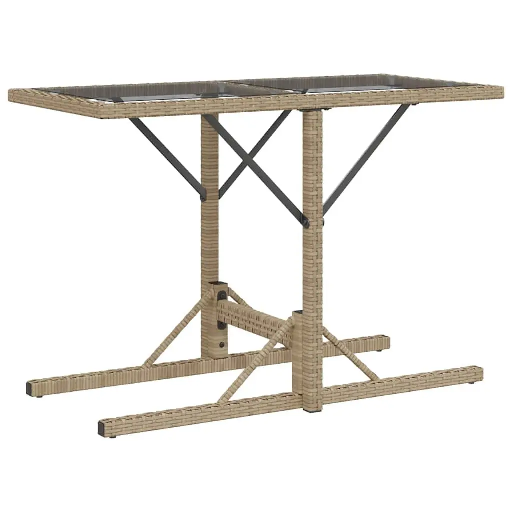 3 Piece Outdoor Bistro Set Beige Poly Rattan Garden Furniture Cushions Table