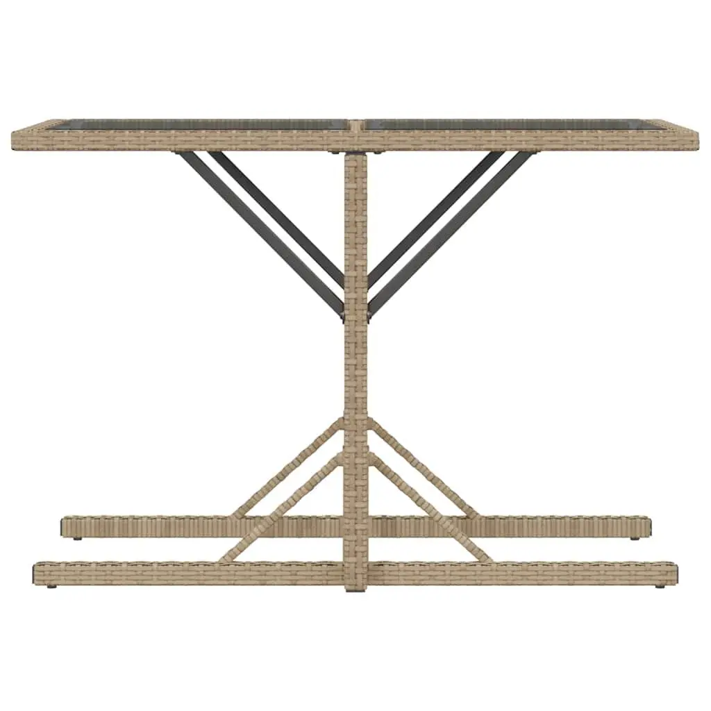 3 Piece Outdoor Bistro Set Beige Poly Rattan Garden Furniture Cushions Table