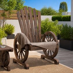 Outdoor Adirondack Chair Solid Wood Fir Garden Lounge Seating Backyard Patio