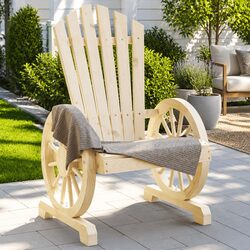 Outdoor Adirondack Chairs Set of 2 Solid Wood Garden Patio Seating Lounge