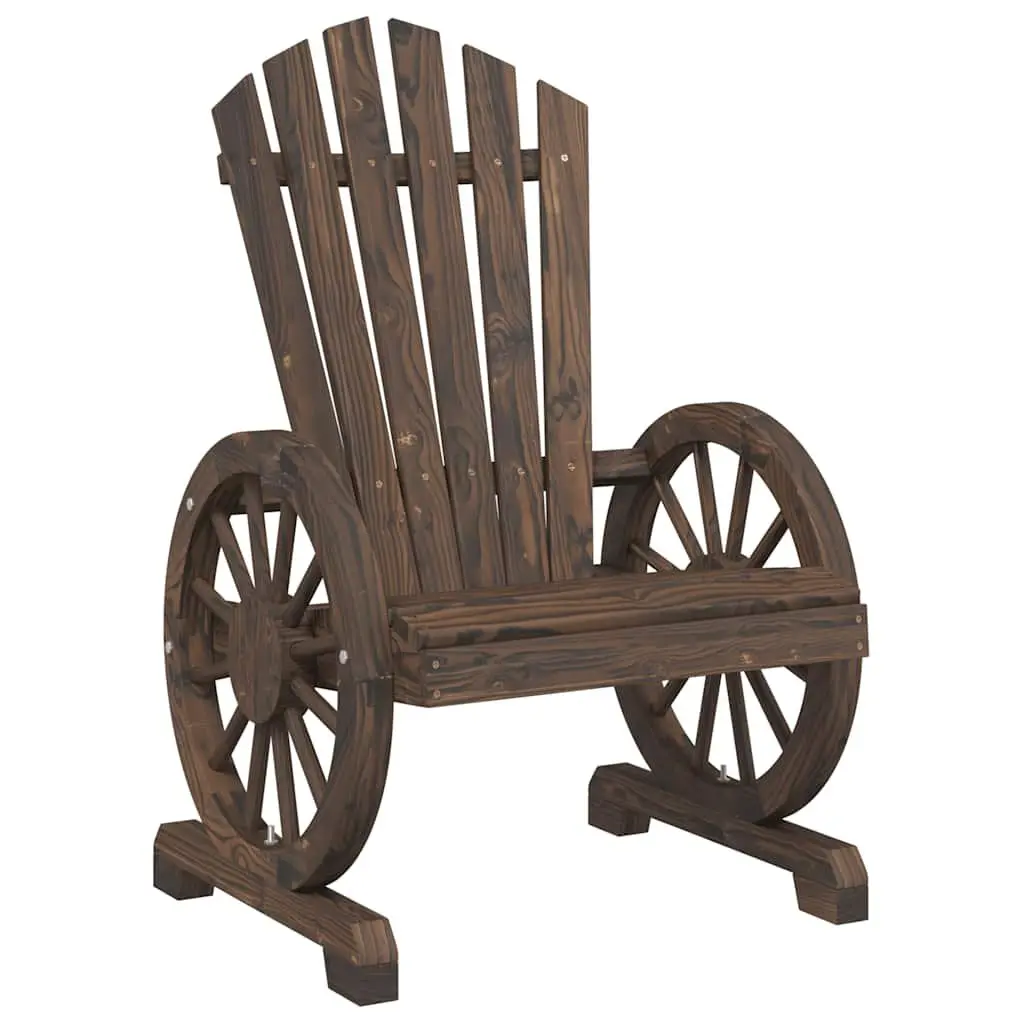 Adirondack Chairs Outdoor Lounge Seating Ergonomic Brown Solid Fir Wood 2 Piece