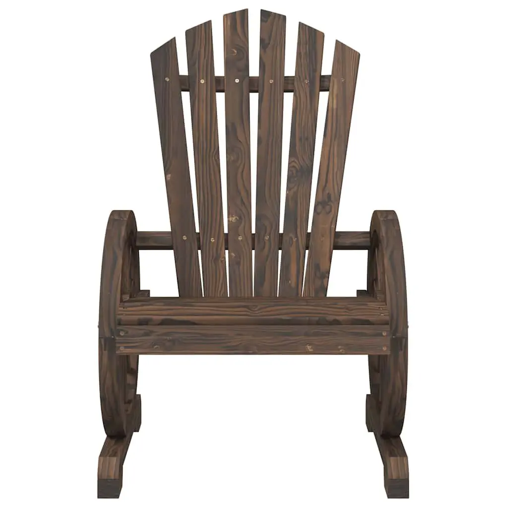 Adirondack Chairs Outdoor Lounge Seating Ergonomic Brown Solid Fir Wood 2 Piece