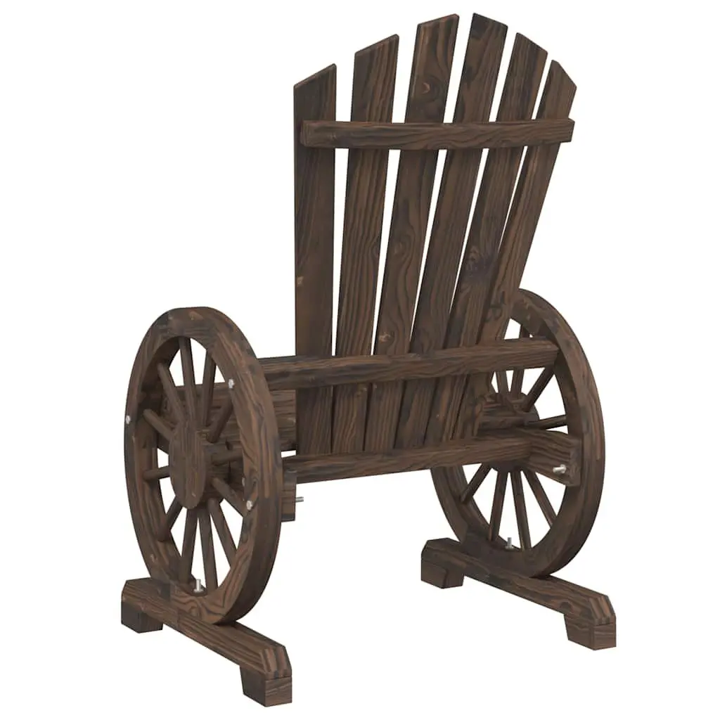 Adirondack Chairs Outdoor Lounge Seating Ergonomic Brown Solid Fir Wood 2 Piece